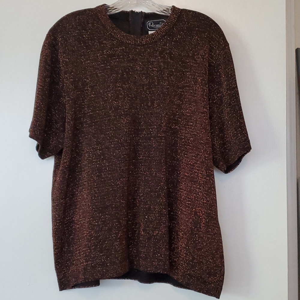 Vintage Copper Metallic Sweater sz XL